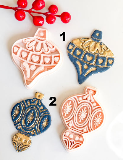 Ornamental Christmas Bauble Cutters Festive Polymer Clay Tools for Holiday Crafts