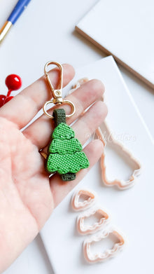 Christmas Tree Keychain: Holiday Charm Clay Cutter Set
