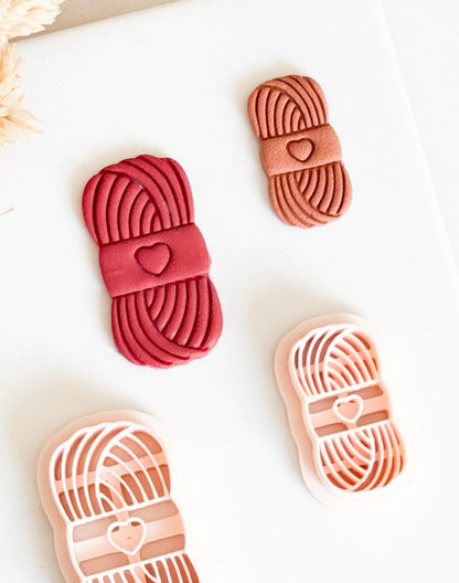 Yarn Ball Clay Cutters with Heart: Knitting & Crochet Jewelry Making