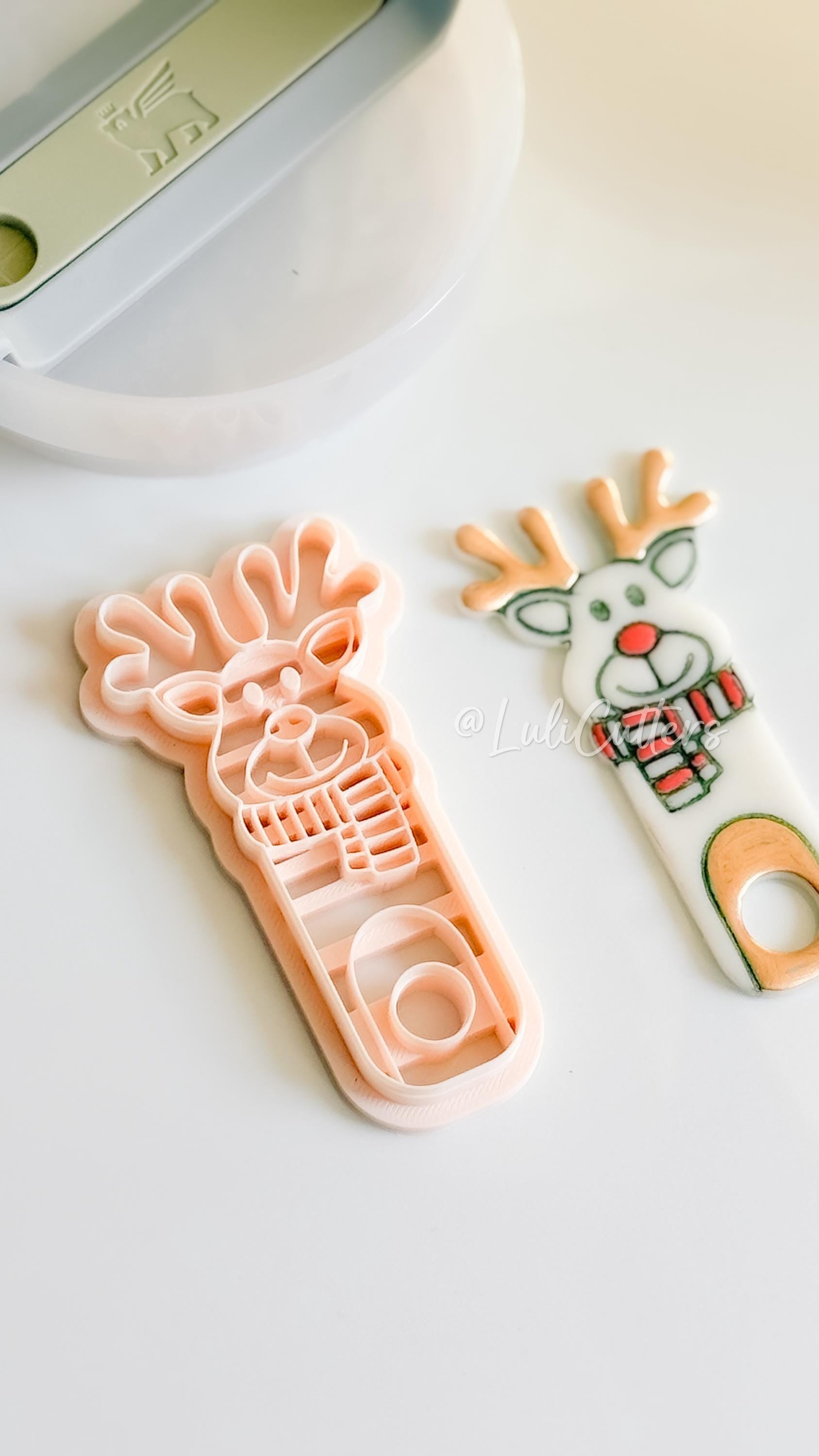 Santa and Reindeer Clay Cutters – Christmas Stanley Tumbler Topper Polymer Clay Tools
