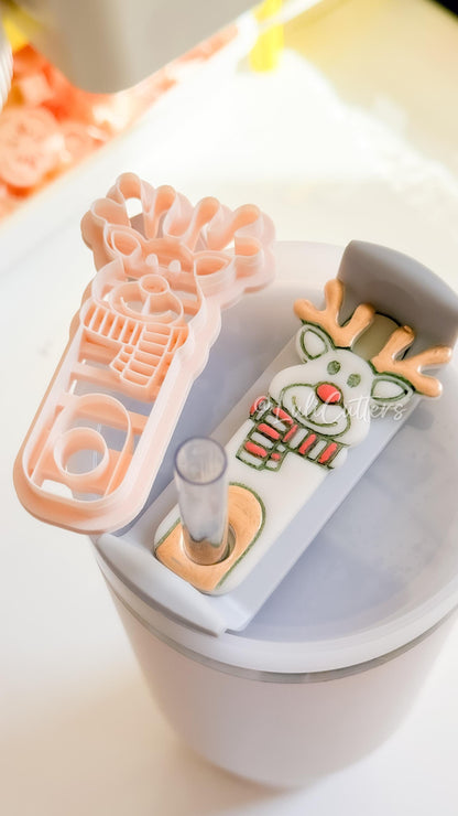 Santa and Reindeer Clay Cutters – Christmas Stanley Tumbler Topper Polymer Clay Tools