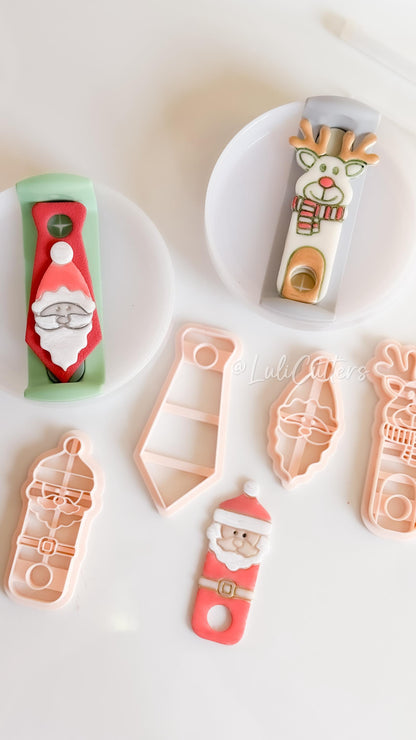 Santa and Reindeer Clay Cutters – Christmas Stanley Tumbler Topper Polymer Clay Tools