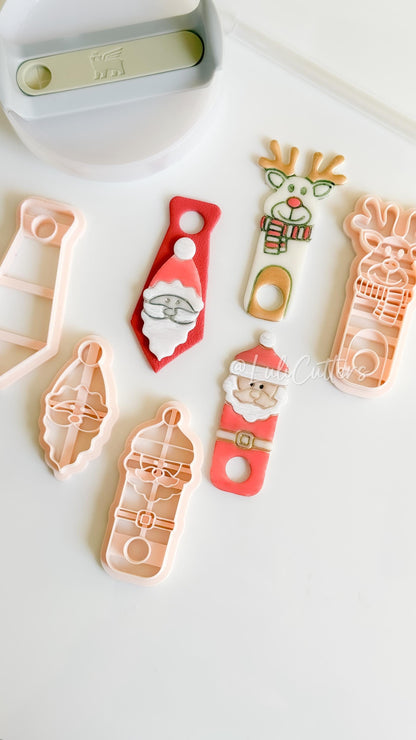 Santa and Reindeer Clay Cutters – Christmas Stanley Tumbler Topper Polymer Clay Tools