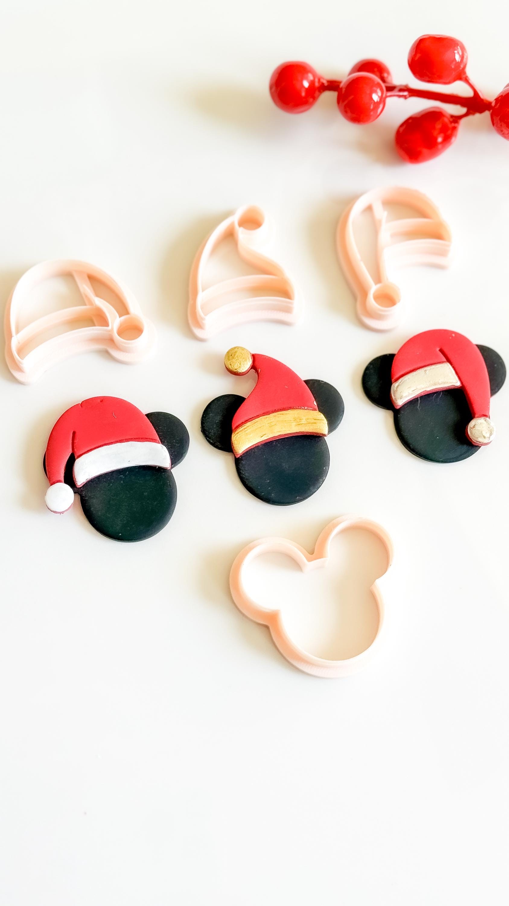 Santa Hat Mouse Clay Cutter Set - Christmas Earring & Charm Tool