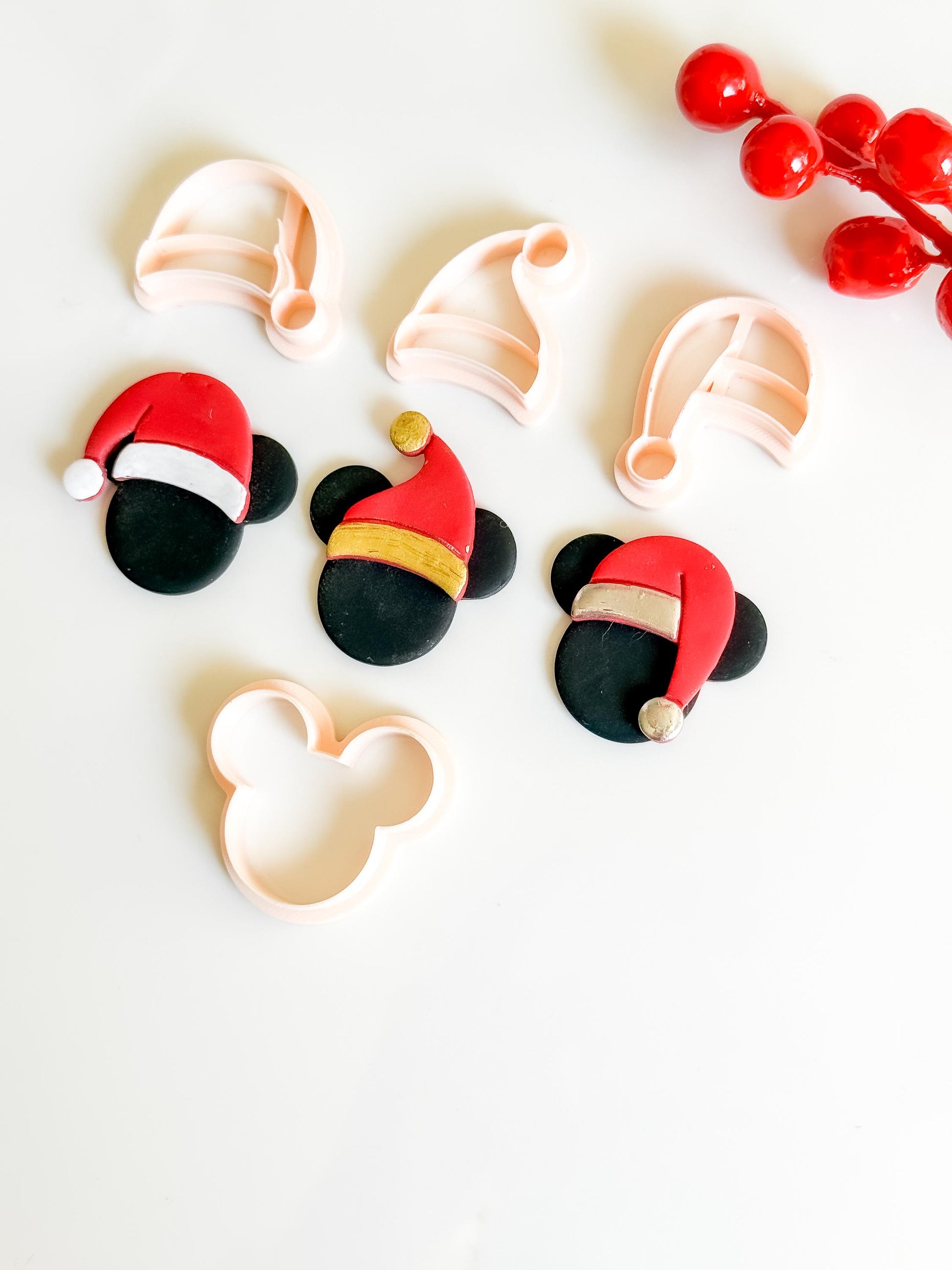 Santa Hat Mouse Clay Cutter Set - Christmas Earring & Charm Tool