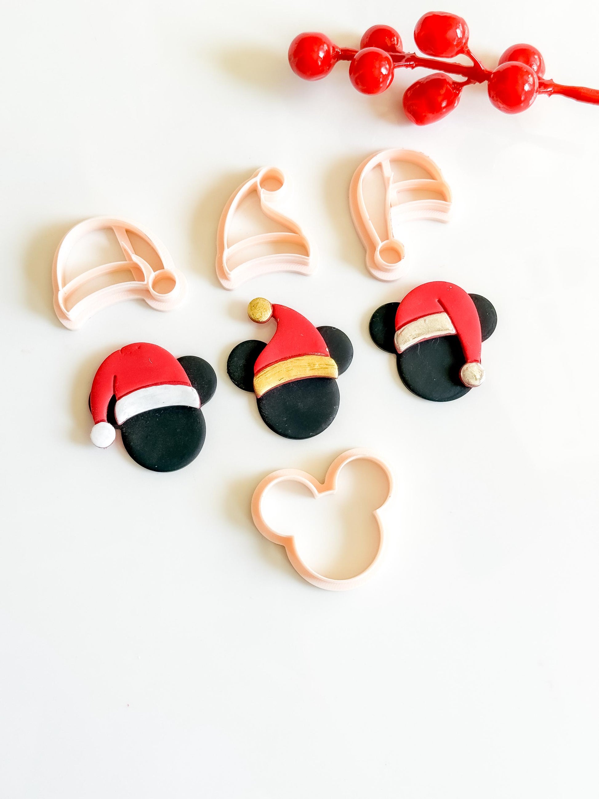 Santa Hat Mouse Clay Cutter Set - Christmas Earring & Charm Tool
