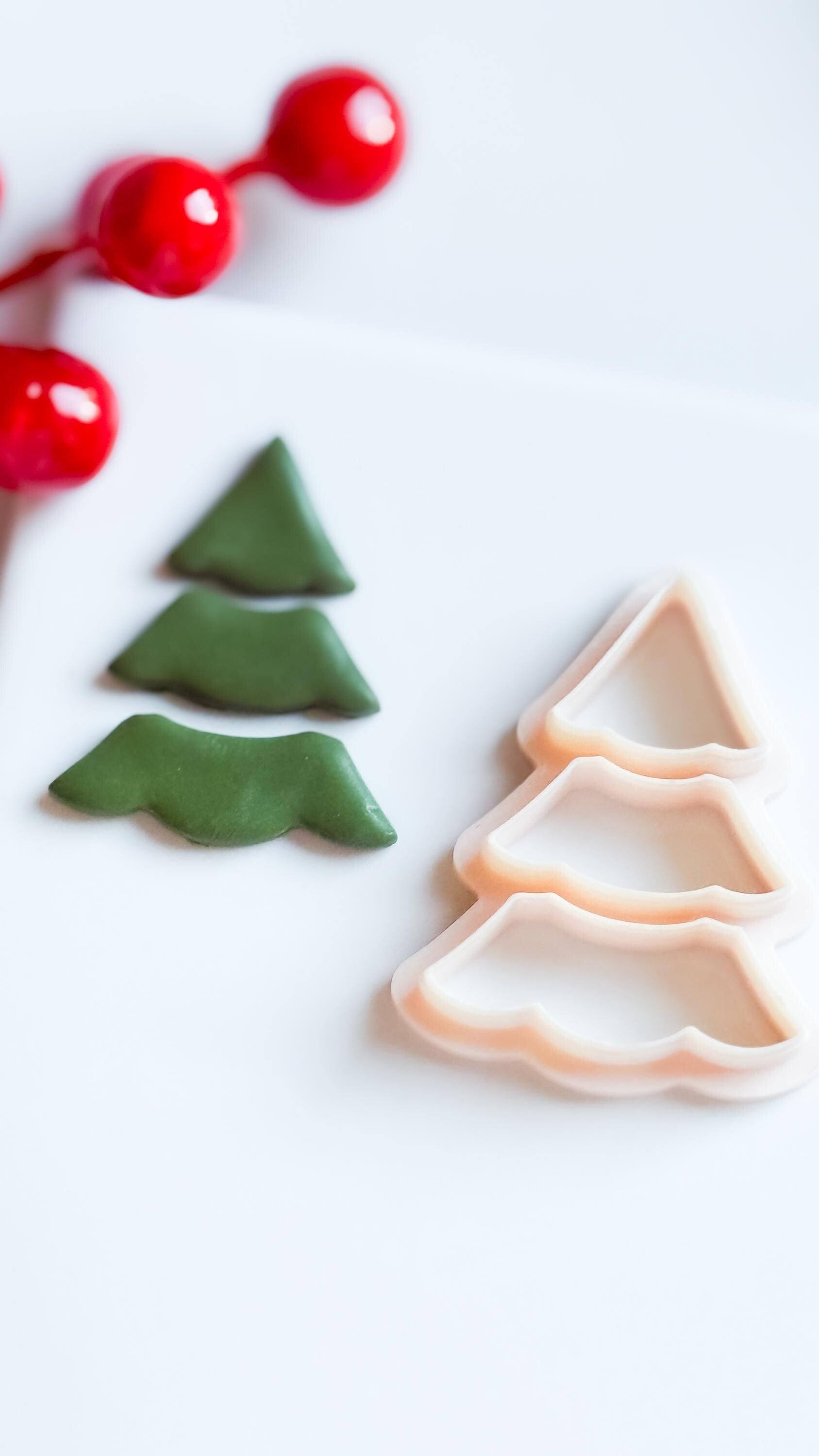 Christmas Tree Clay Cutter – Layered Pine Shape Polymer Clay Tool