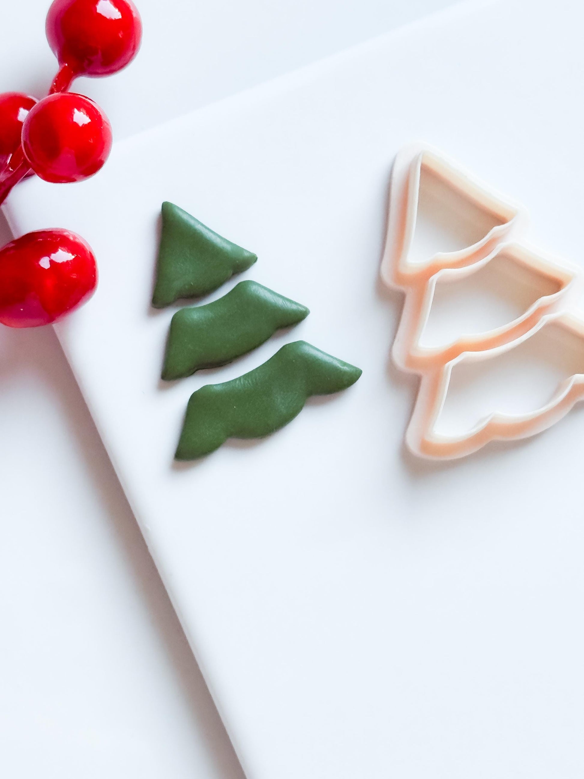 Christmas Tree Clay Cutter – Layered Pine Shape Polymer Clay Tool