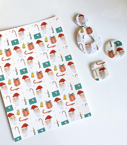 Christmas Tree & Santa Transfer Papers – Festive Polymer Clay Surface Designs