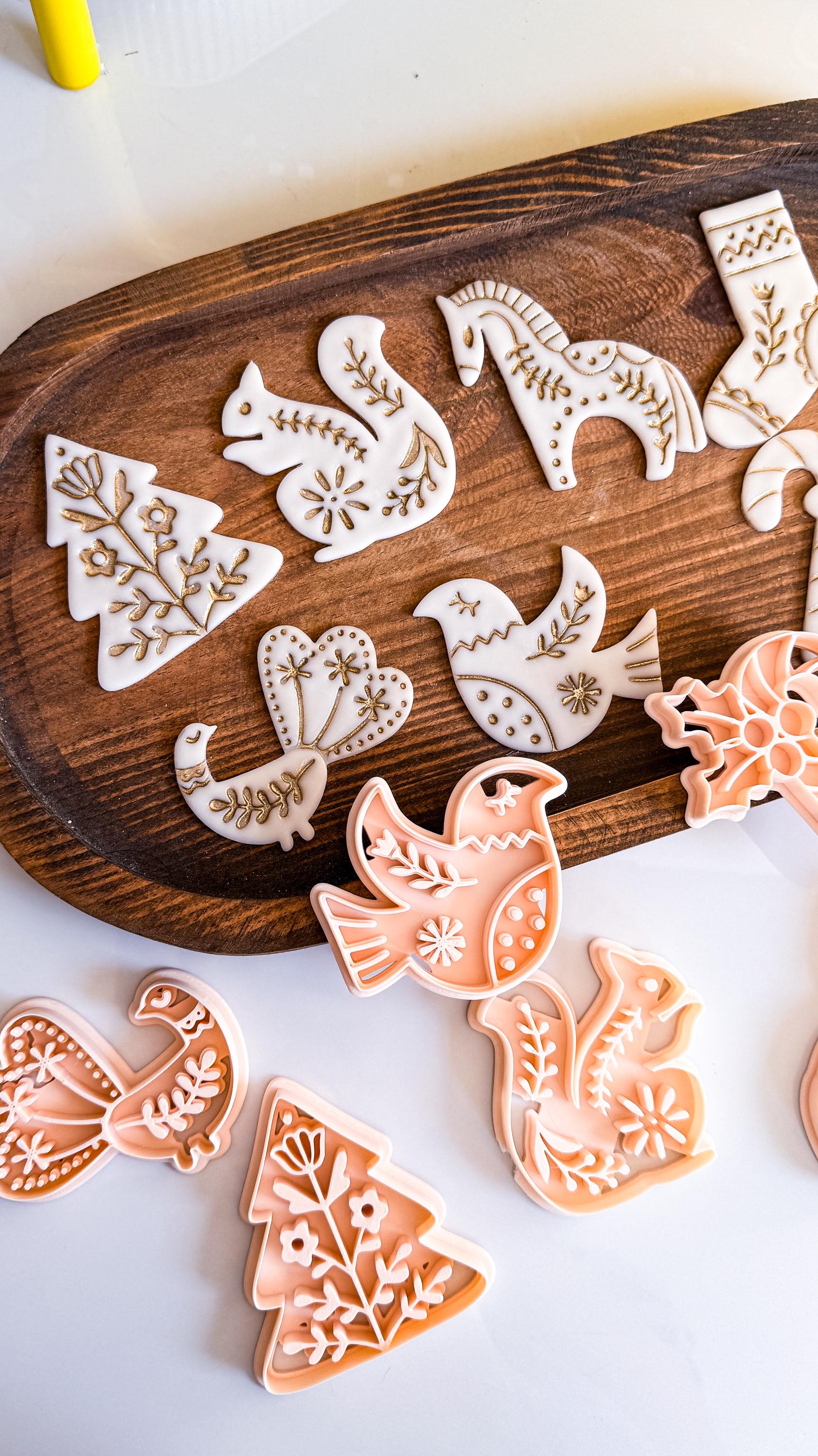 Christmas Ornament Clay Cutter Set – Tree Baubles & Holiday Decor Shapes (75mm)