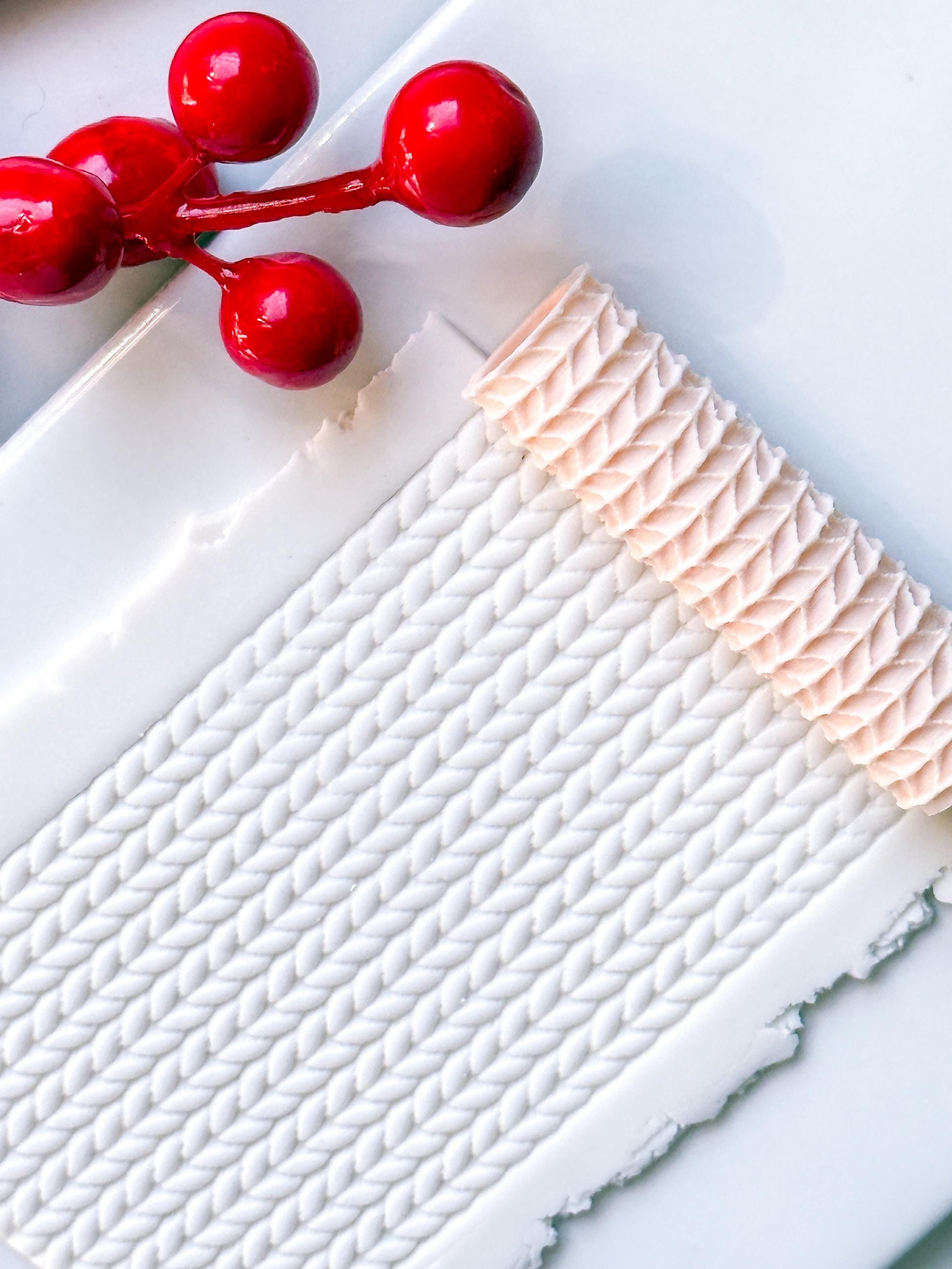Knit Texture Embossing Roller – Sweater Pattern Polymer Clay Embossing Tool