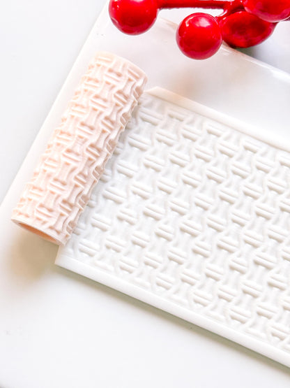 Cable Knit Embossing Roller – Woven Texture Roller for Polymer Clay