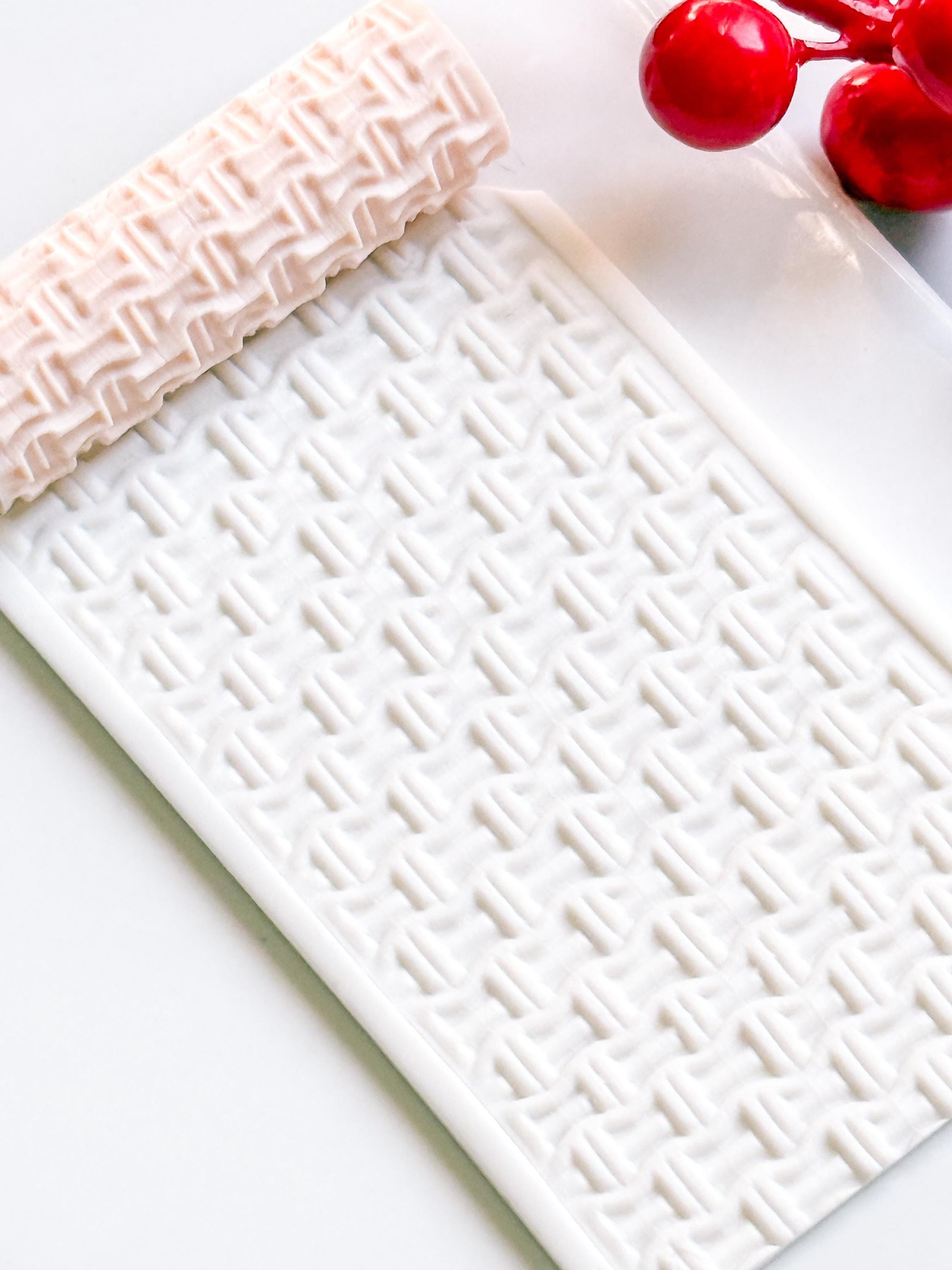 Cable Knit Embossing Roller – Woven Texture Roller for Polymer Clay