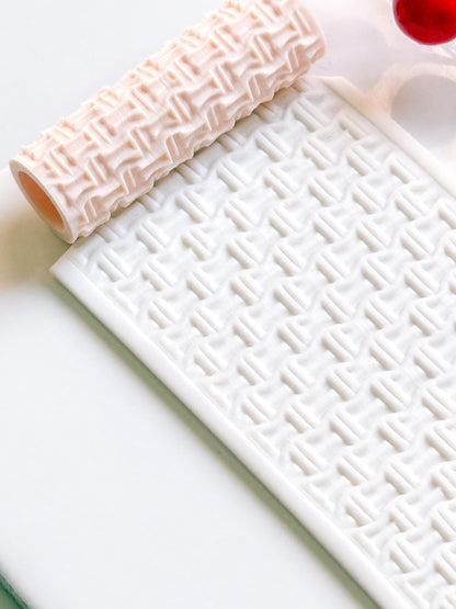 Cable Knit Embossing Roller – Woven Texture Roller for Polymer Clay
