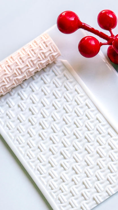 Cable Knit Embossing Roller – Woven Texture Roller for Polymer Clay