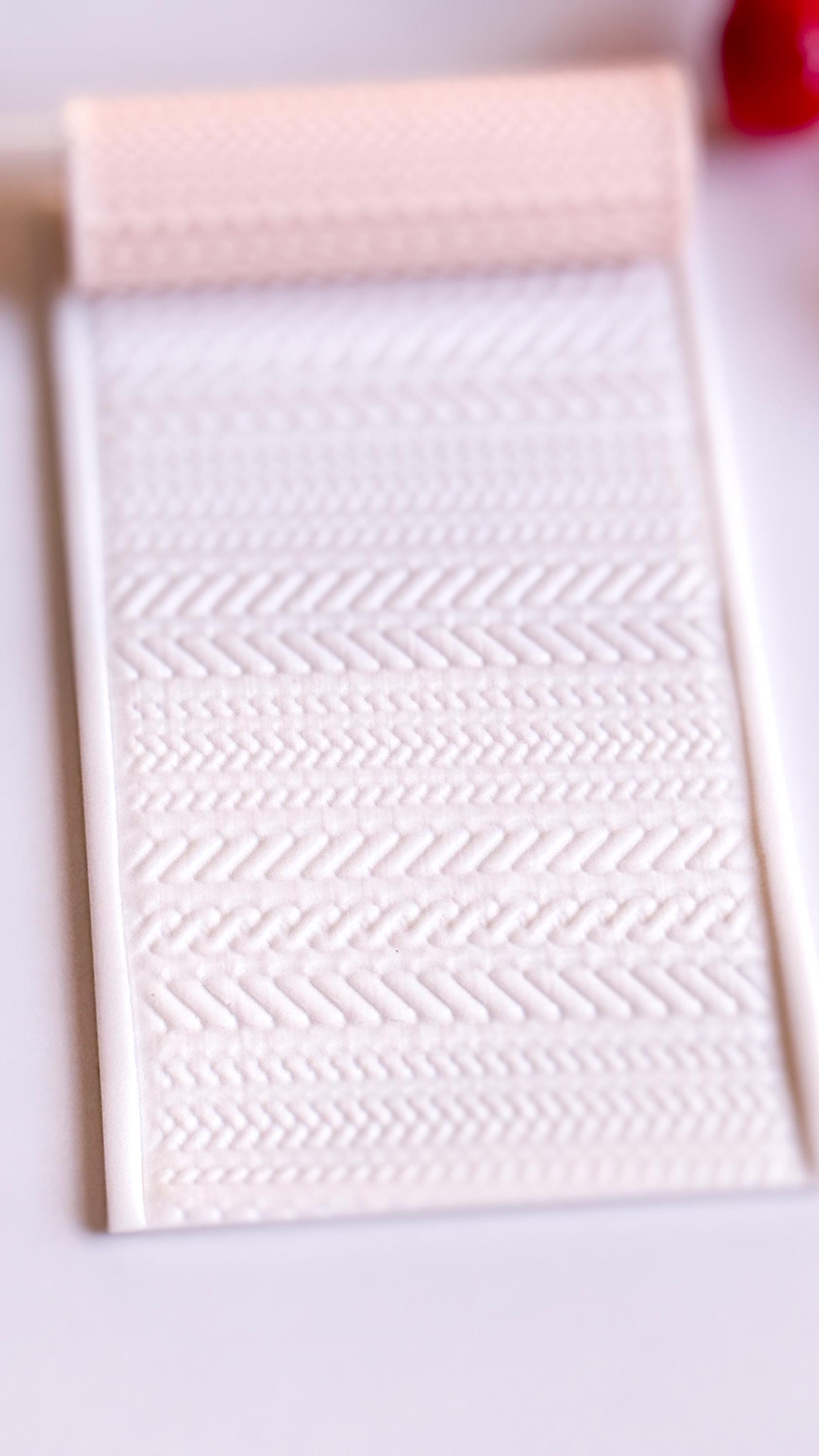 Braided Knit Embossing Roller – Herringbone Texture Roller for Polymer Clay