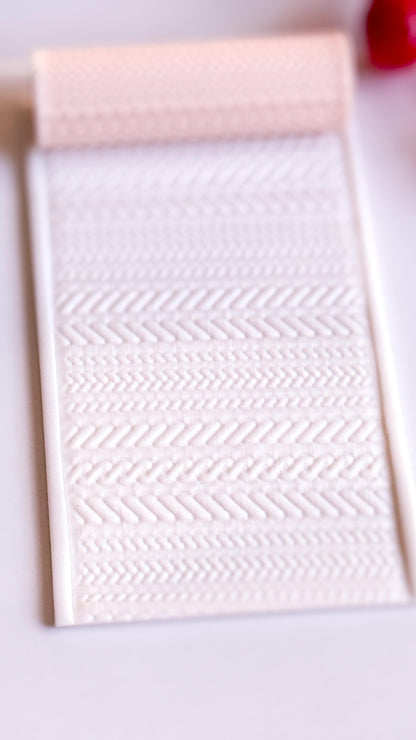 Braided Knit Embossing Roller – Herringbone Texture Roller for Polymer Clay