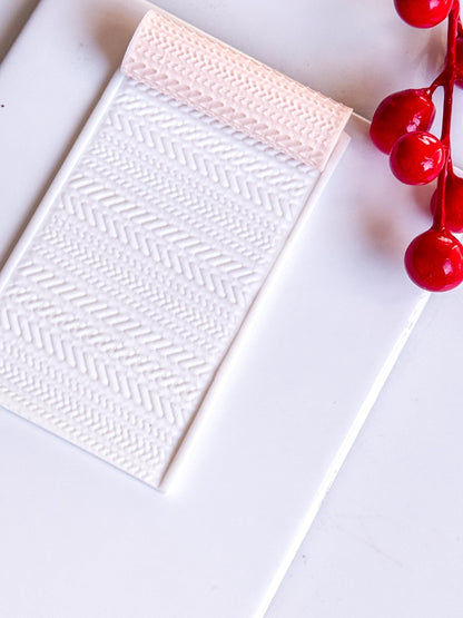 Braided Knit Embossing Roller – Herringbone Texture Roller for Polymer Clay