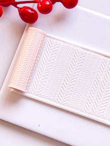Braided Knit Embossing Roller – Herringbone Texture Roller for Polymer Clay