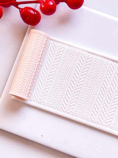 Braided Knit Embossing Roller – Herringbone Texture Roller for Polymer Clay