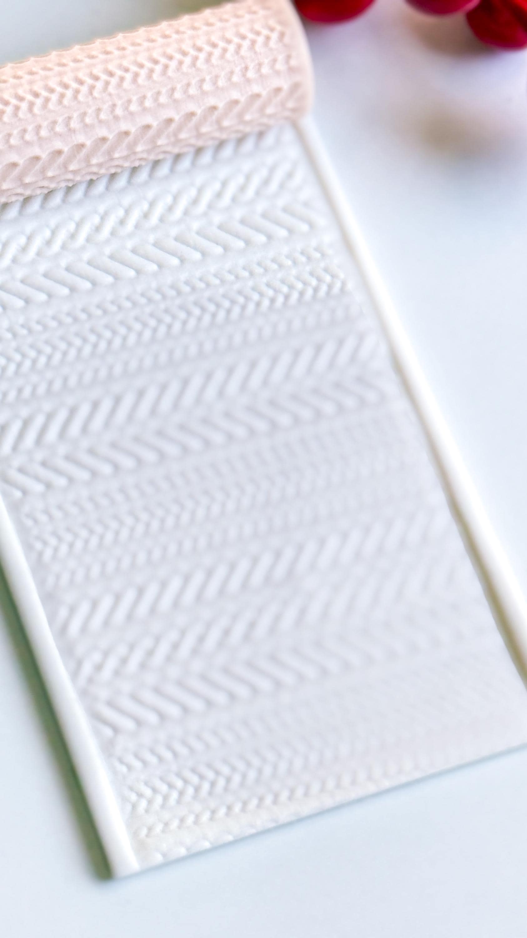 Braided Knit Embossing Roller – Herringbone Texture Roller for Polymer Clay