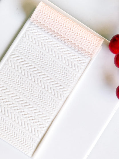 Braided Knit Embossing Roller – Herringbone Texture Roller for Polymer Clay