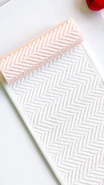 Herringbone Knit Embossing Roller – Diagonal Texture Roller for Polymer Clay