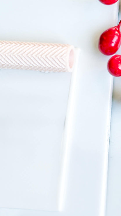 Herringbone Knit Embossing Roller – Diagonal Texture Roller for Polymer Clay