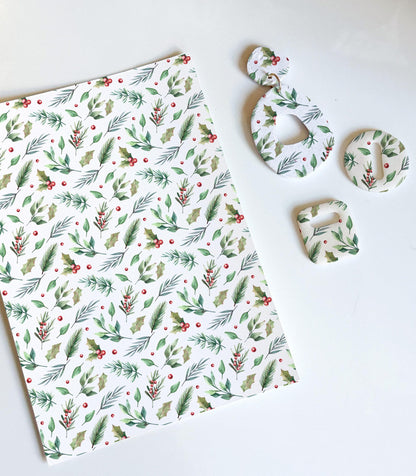 Christmas Winter Patterns Transfer Papers – Festive Polymer Clay Surface Designs