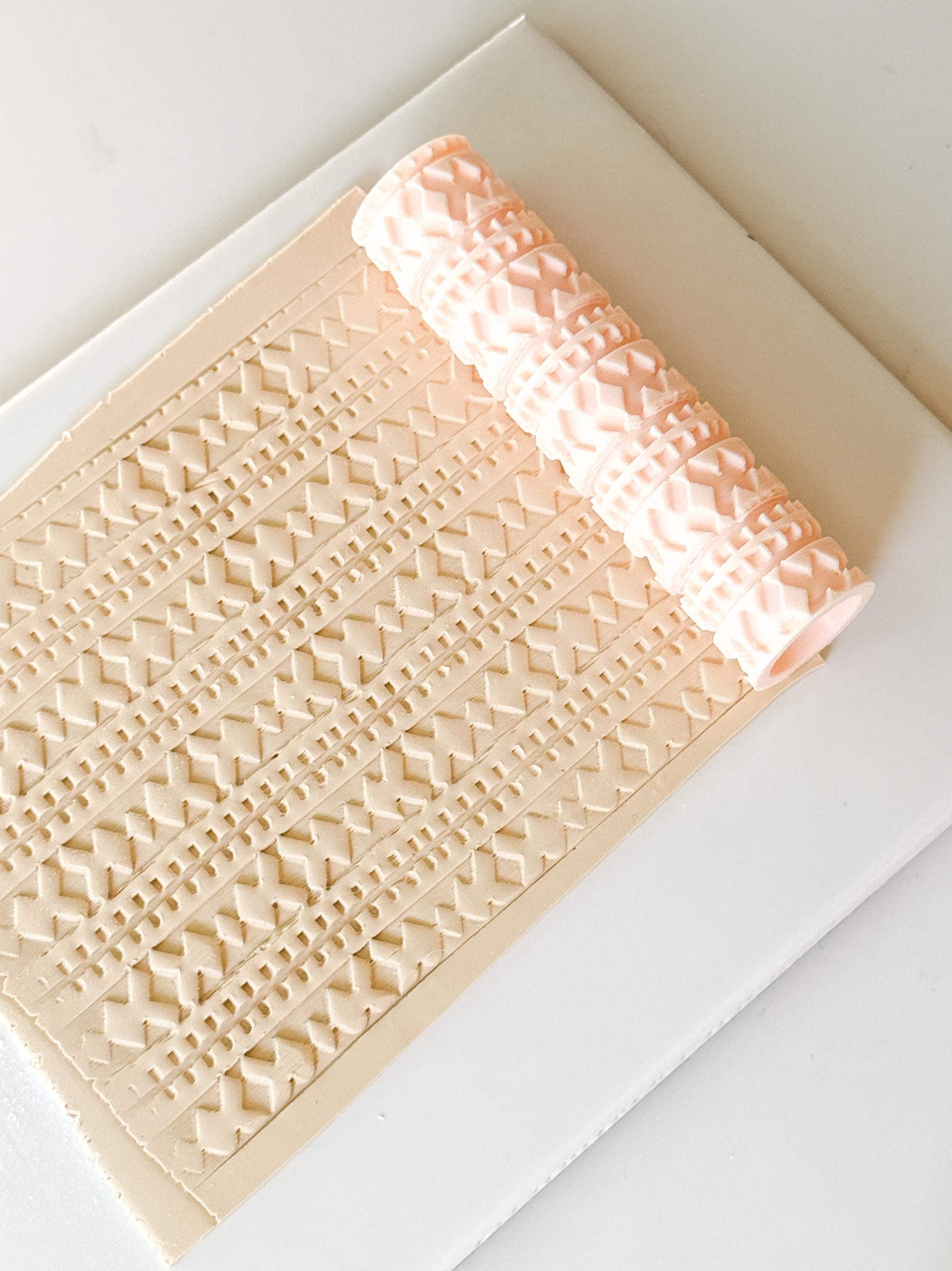 Tribal Pattern Texture Roller Embossing Tool for Polymer Clay Jewelry and Crafts