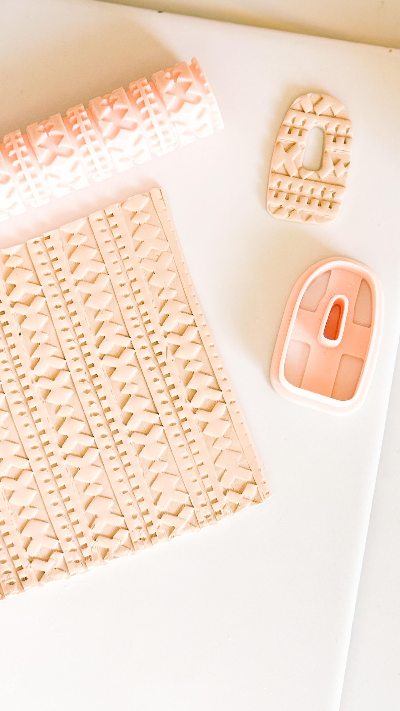 Tribal Pattern Texture Roller Embossing Tool for Polymer Clay Jewelry and Crafts