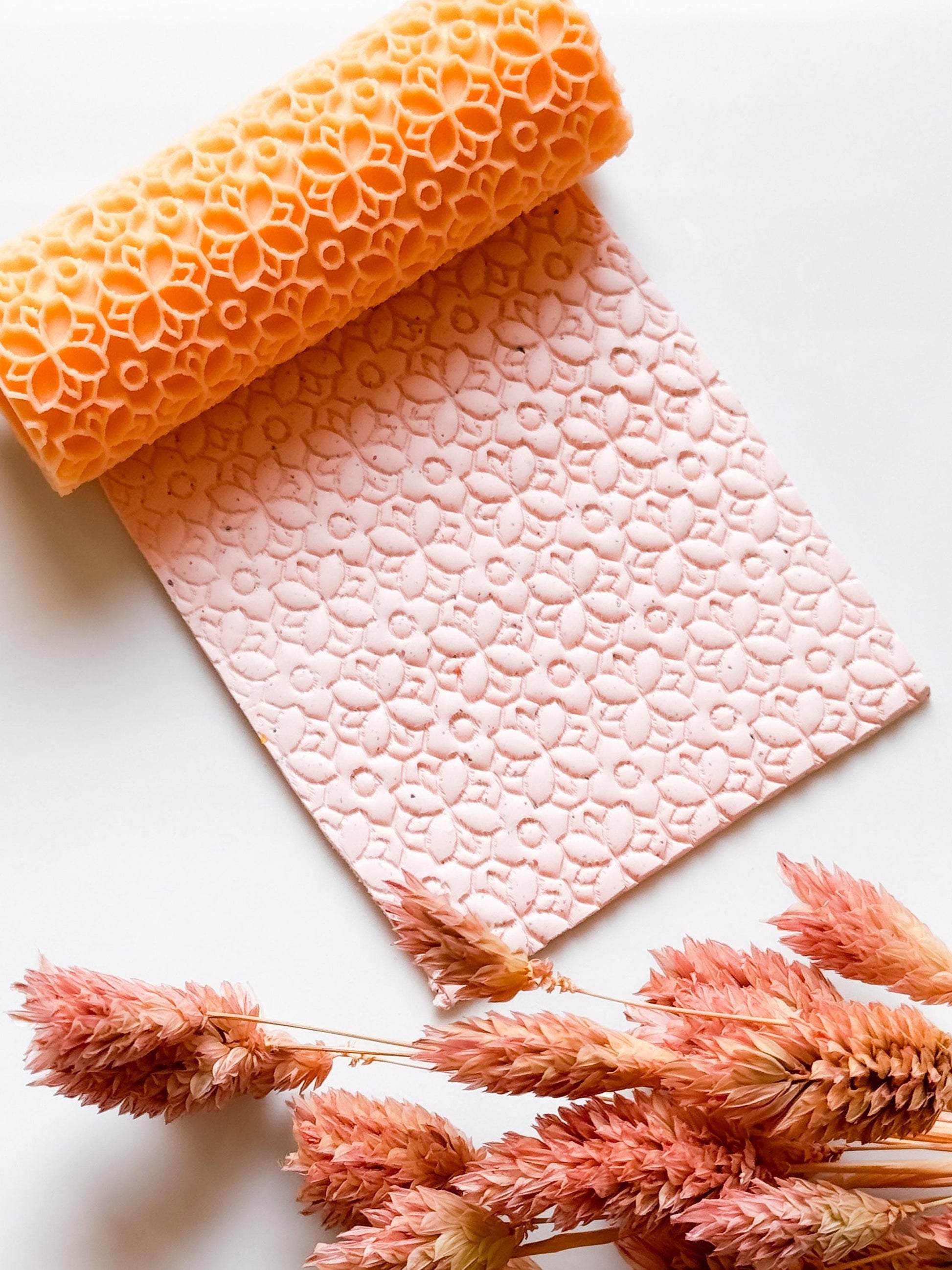 Flower Pattern Texture Roller: Polymer Clay Tool