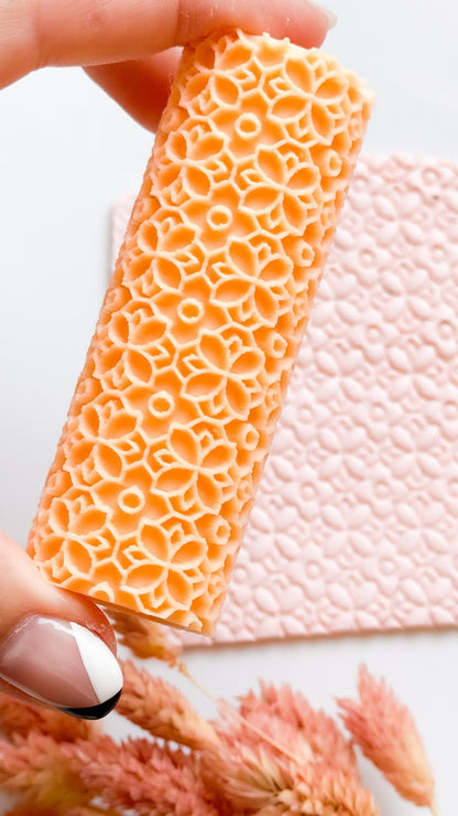 Flower Pattern Texture Roller: Polymer Clay Tool