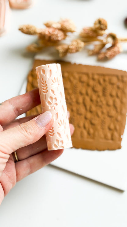 Botanical Texture Roller: Autumn Leaf Print for Polymer Clay Jewelry