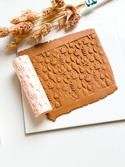 Botanical Texture Roller: Autumn Leaf Print for Polymer Clay Jewelry