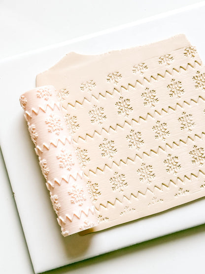Polymer Clay Emboss Roller Snowflake Zigzag Texture