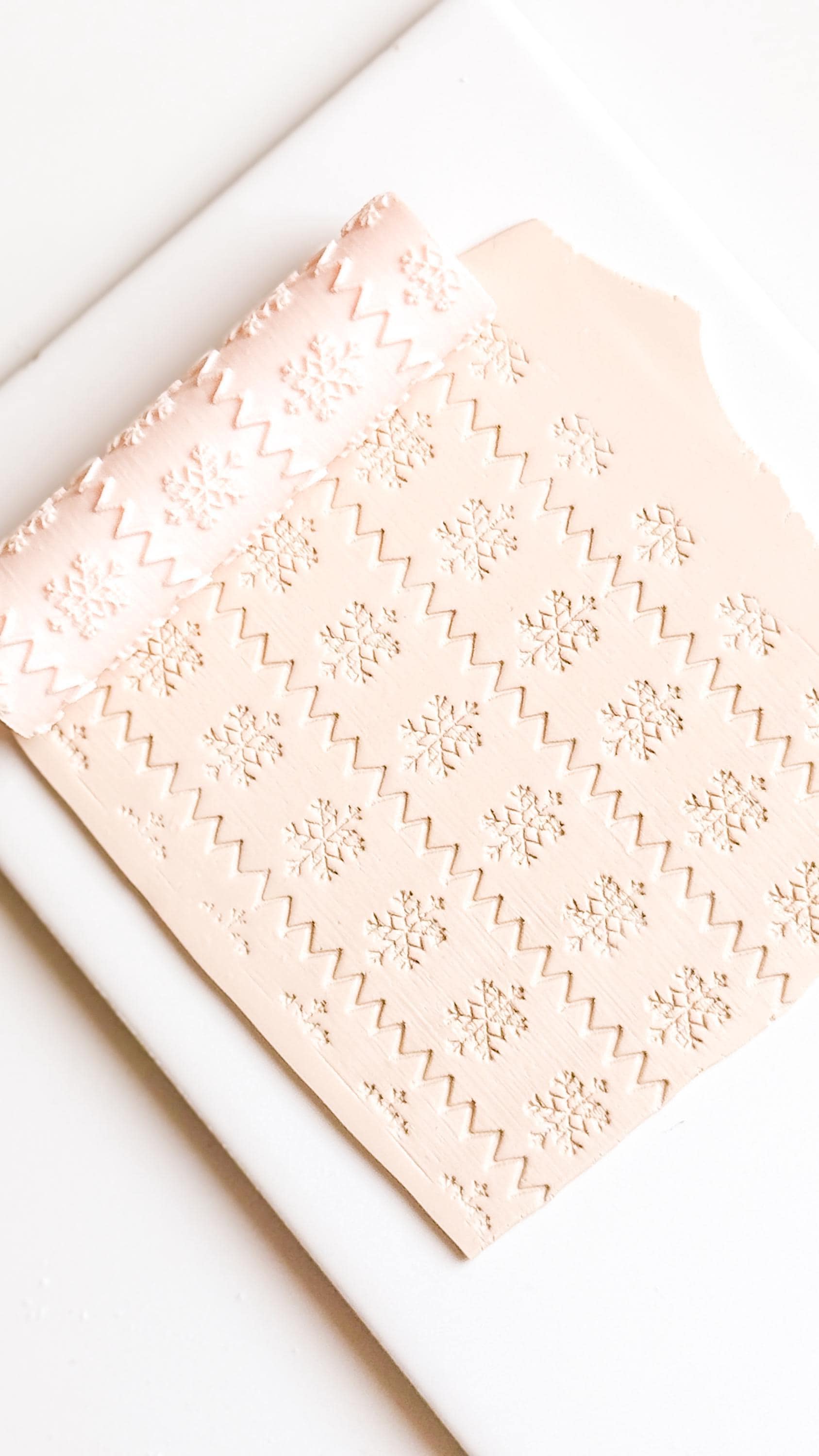 Polymer Clay Emboss Roller Snowflake Zigzag Texture