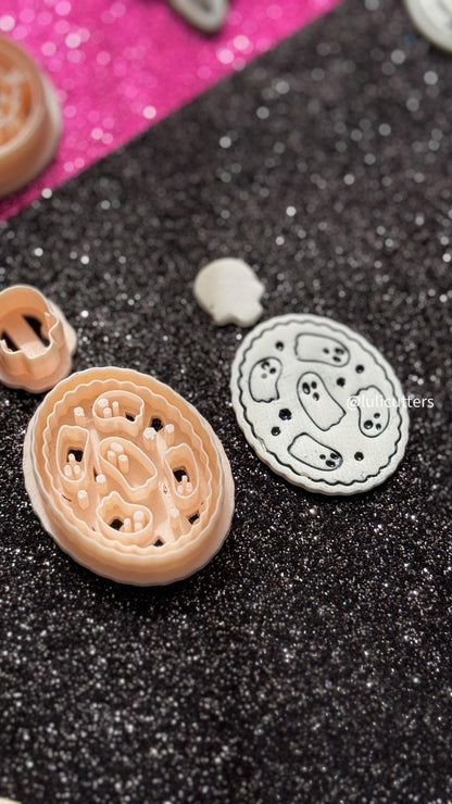 Ghost Cameo Polymer Clay Cutter Set: Halloween Skull Jewelry Making