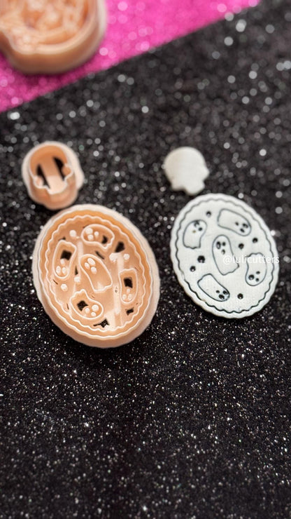Ghost Cameo Polymer Clay Cutter Set: Halloween Skull Jewelry Making