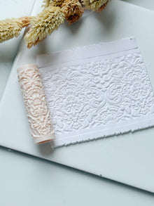Rococo Floral Scroll Polymer Clay Roller Embossing Texture Tool