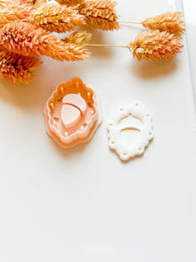 Acorn Charm Frame Cutter: Polymer Clay Jewelry Tool with Drill Guides