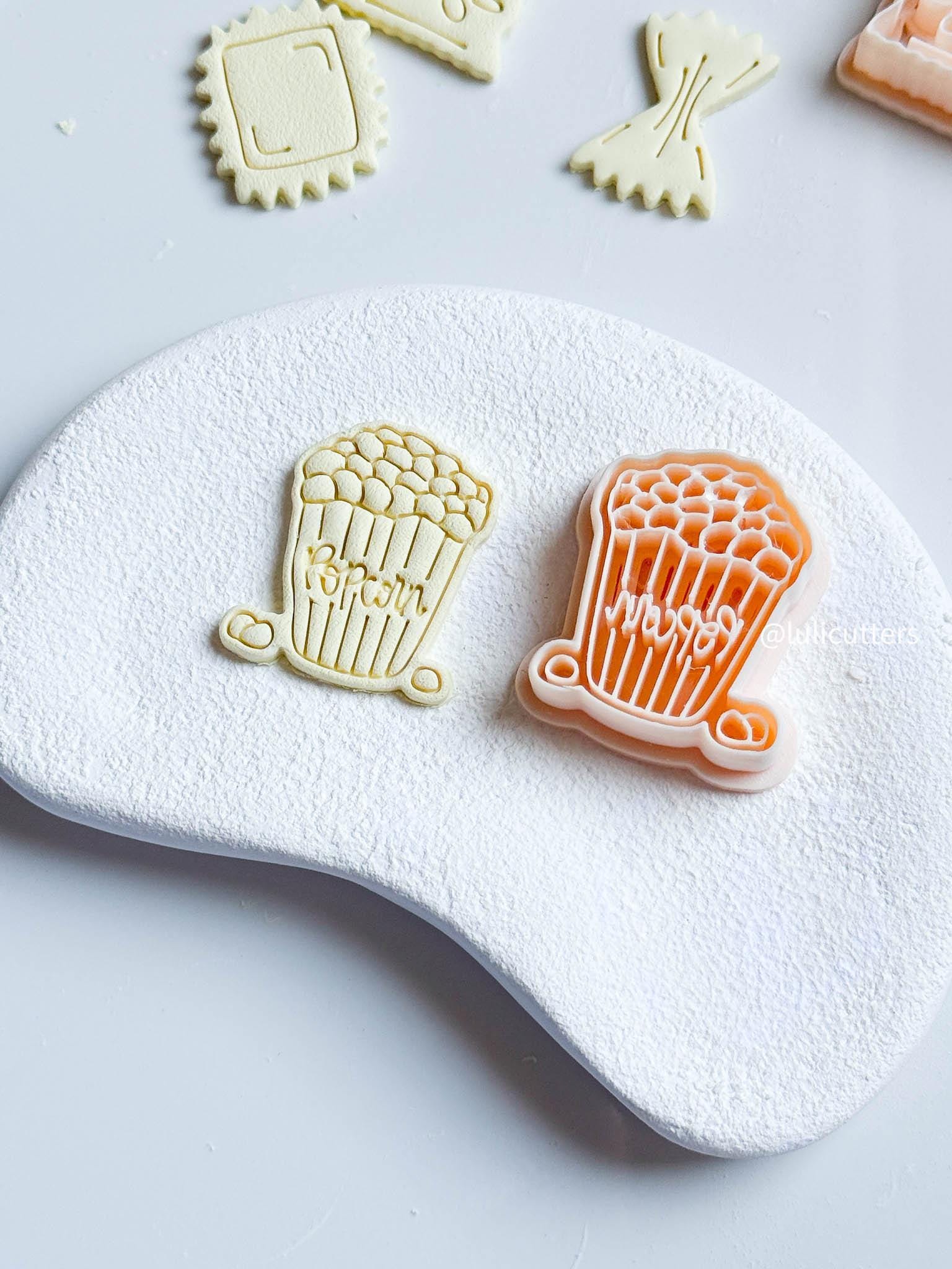 Popcorn Bucket Earring Cutter: Polymer Clay Movie Snack Design
