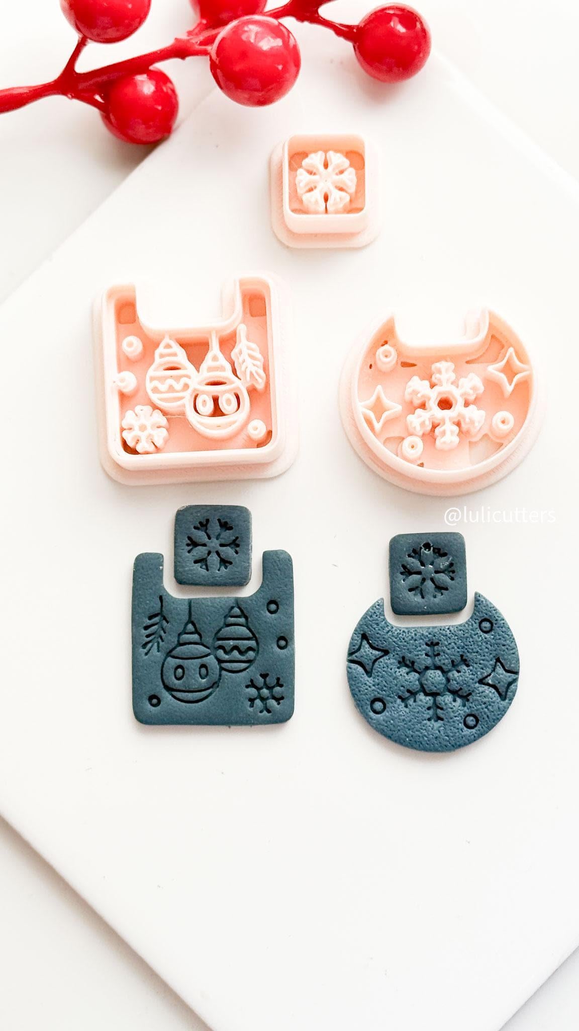 Christmas Ornament Ball Polymer Clay Cutter Snowflake Dangle Earring Tool
