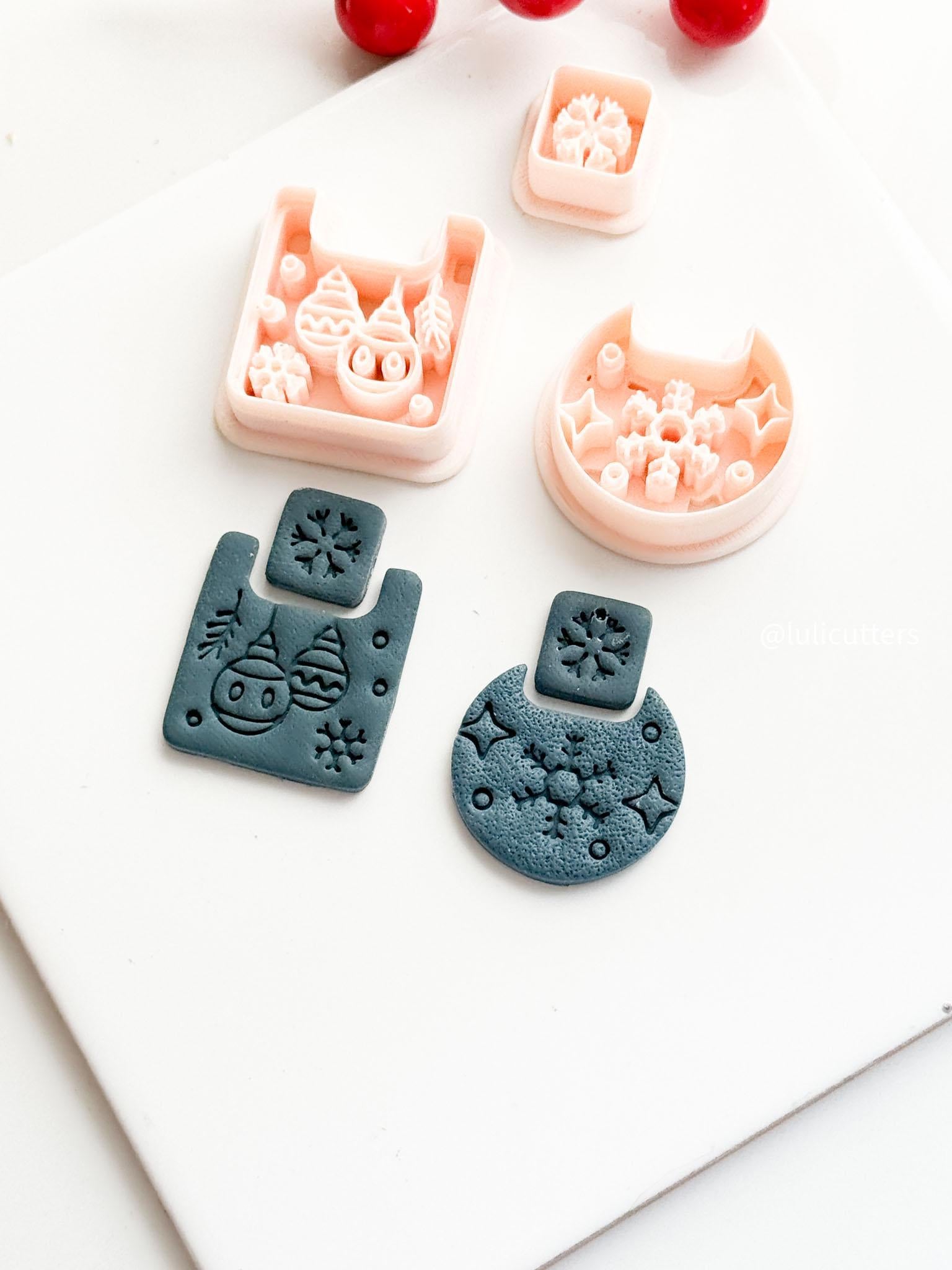 Christmas Ornament Ball Polymer Clay Cutter Snowflake Dangle Earring Tool