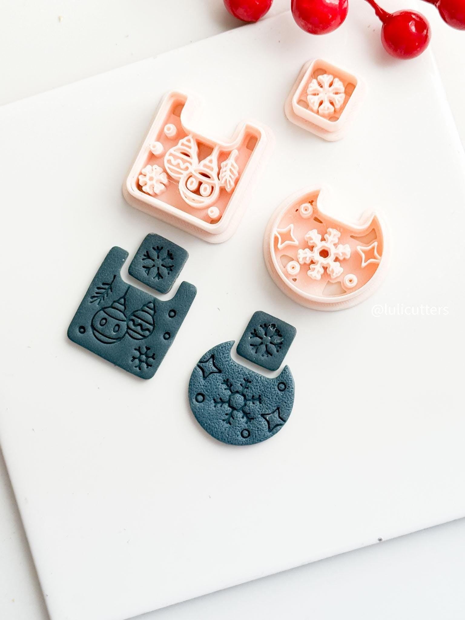 Christmas Ornament Ball Polymer Clay Cutter Snowflake Dangle Earring Tool