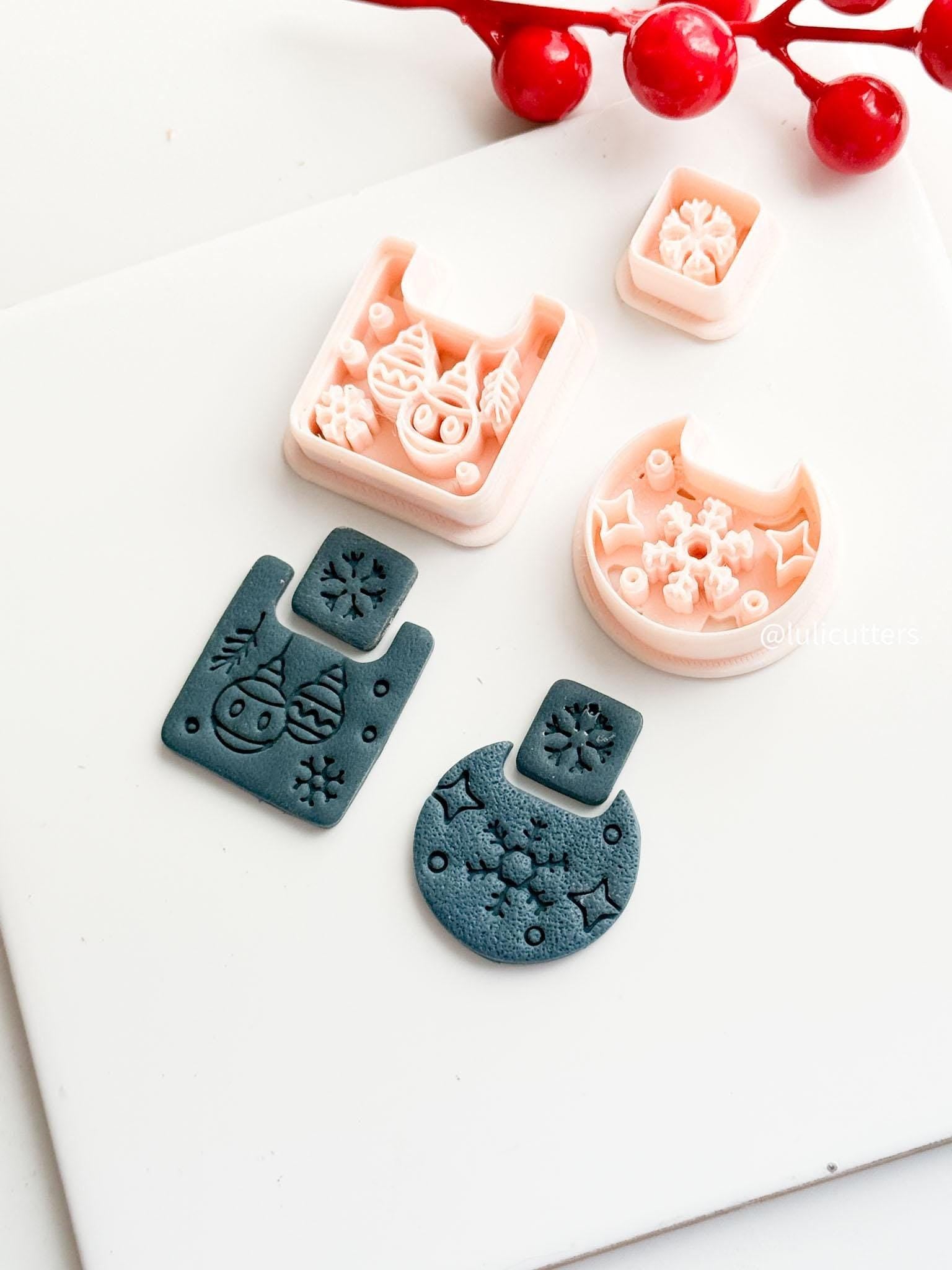 Christmas Ornament Ball Polymer Clay Cutter Snowflake Dangle Earring Tool