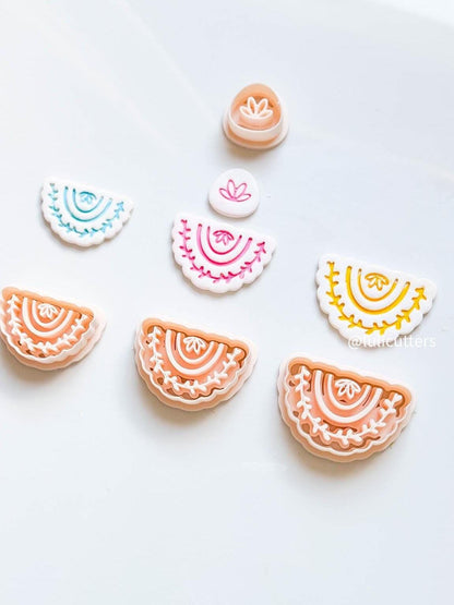 Boho Floral Arch Earring Cutter Set: Scalloped Clay Jewelry Making