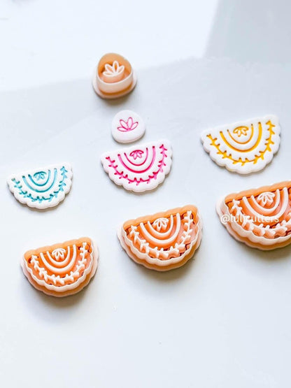Boho Floral Arch Earring Cutter Set: Scalloped Clay Jewelry Making