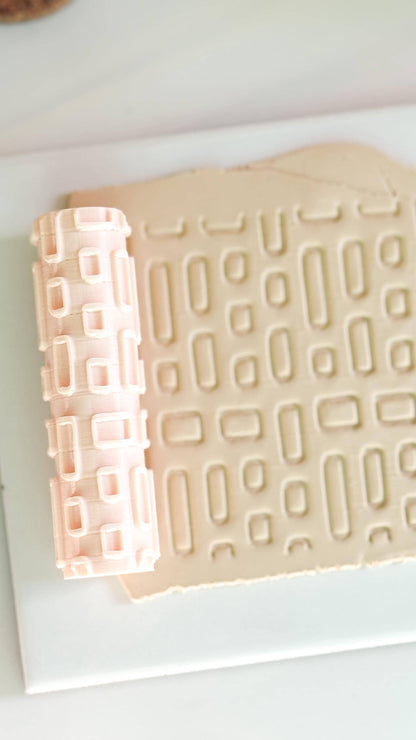 Geometric Rectangle Texture Roller Embossing Tool for Polymer Clay Crafts