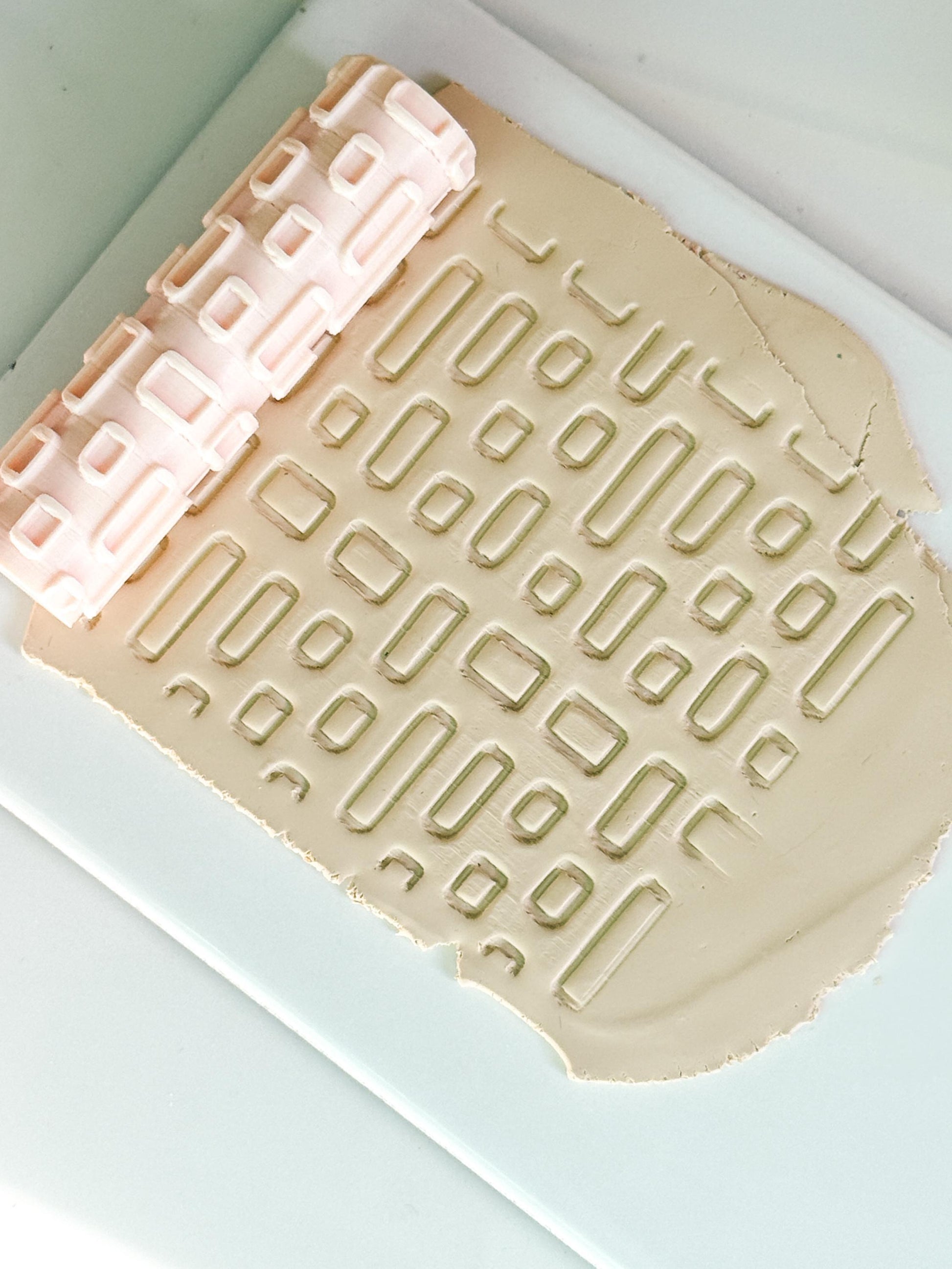 Geometric Rectangle Texture Roller Embossing Tool for Polymer Clay Crafts